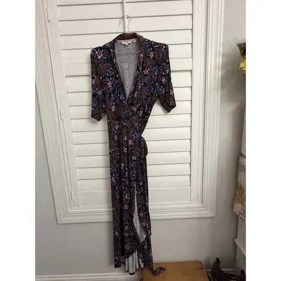 Boden floral paisley jersey wrap midi dress size 10Long - Picture 4 of 6